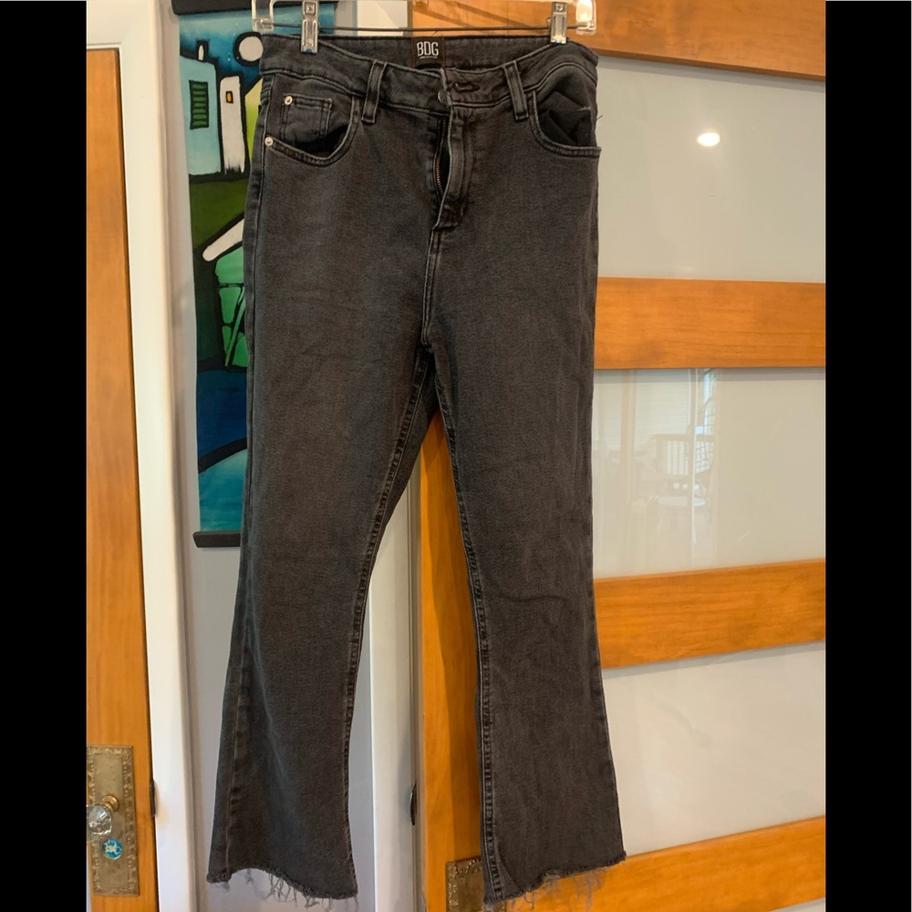 BDG Black Kick Flare Cropped Jeans